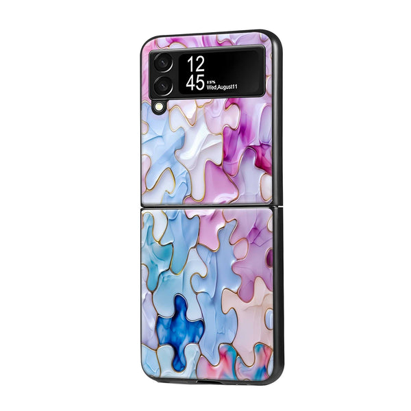 Marble Puzzle Samsung Z Flip Glass Case
