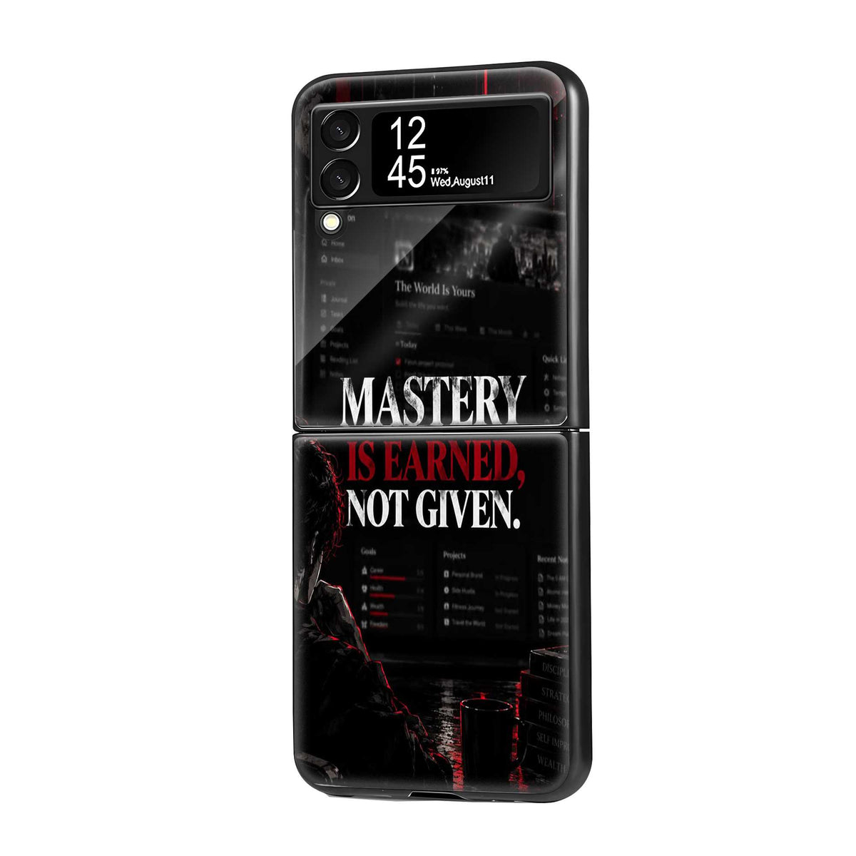 Mastery Earned Grid Samsung Z Flip Glass Case