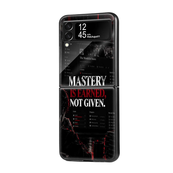 Mastery Earned Grid Samsung Z Flip Glass Case
