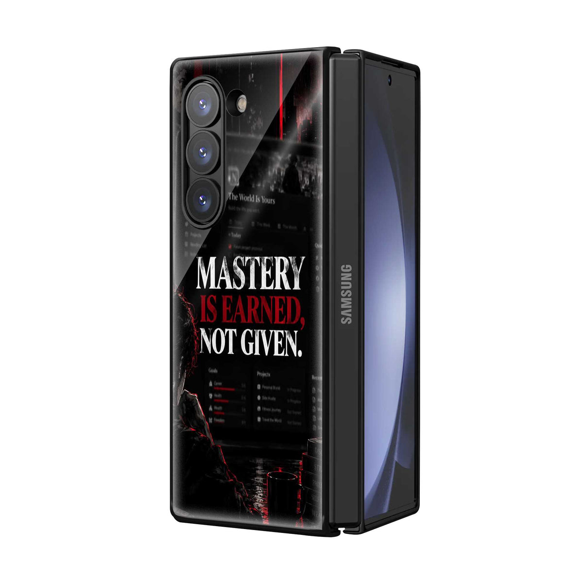 Mastery Earned Grid Samsung Z Fold Glass Case