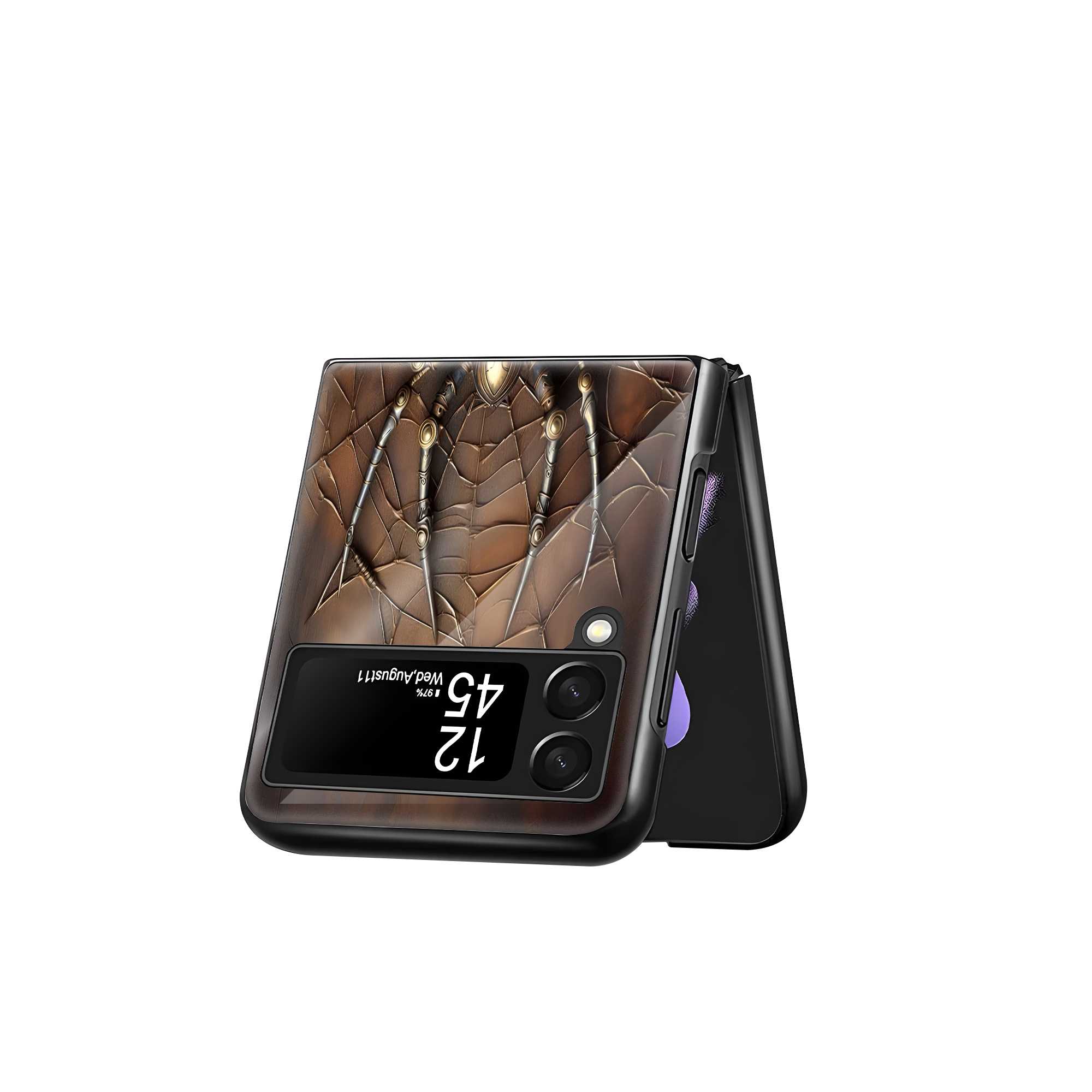 Mechanical Web Samsung Z Flip Glass Case