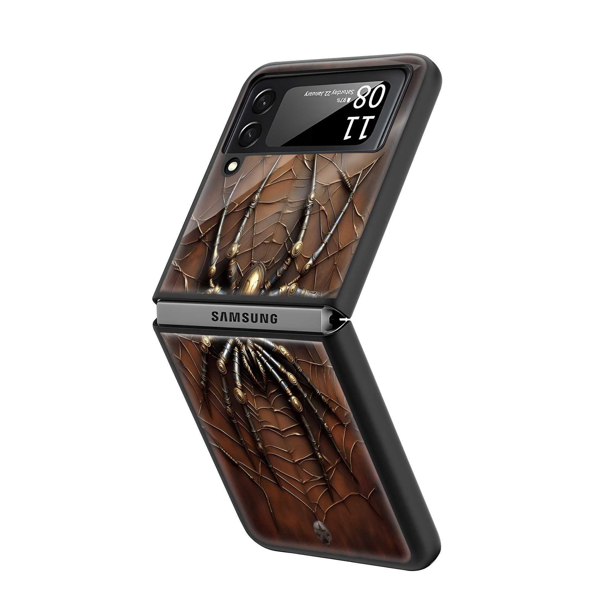 Mechanical Web Samsung Z Flip Glass Case