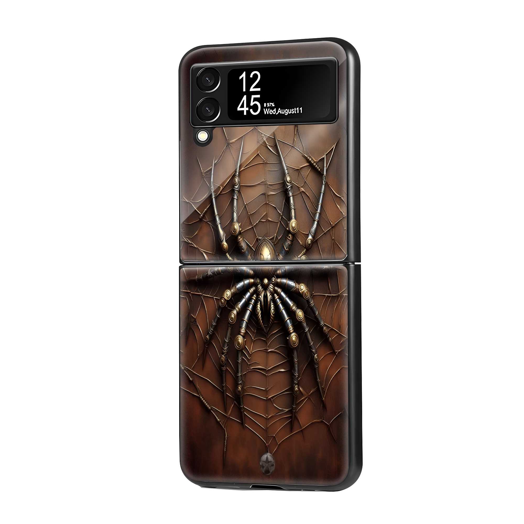 Mechanical Web Samsung Z Flip Glass Case