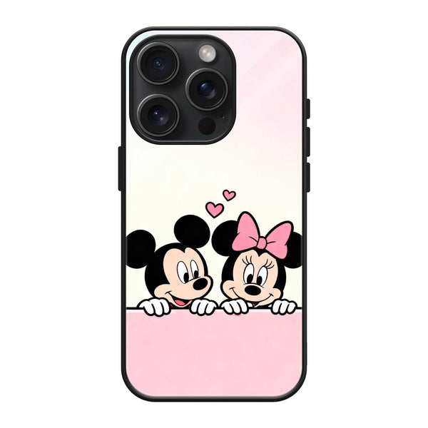 Mickey Minnie Love Glass Case