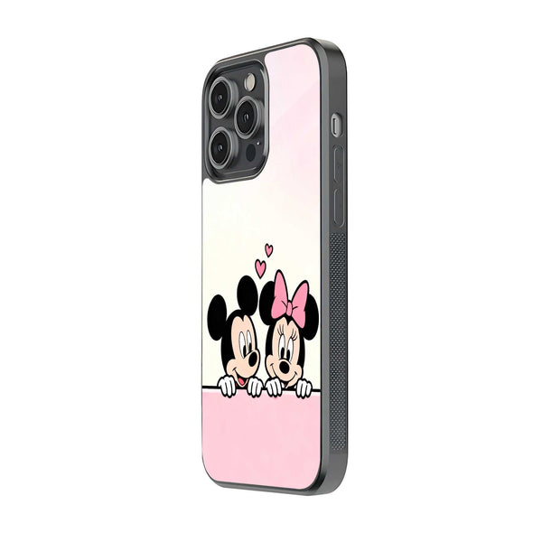 Mickey Minnie Love Glass Case