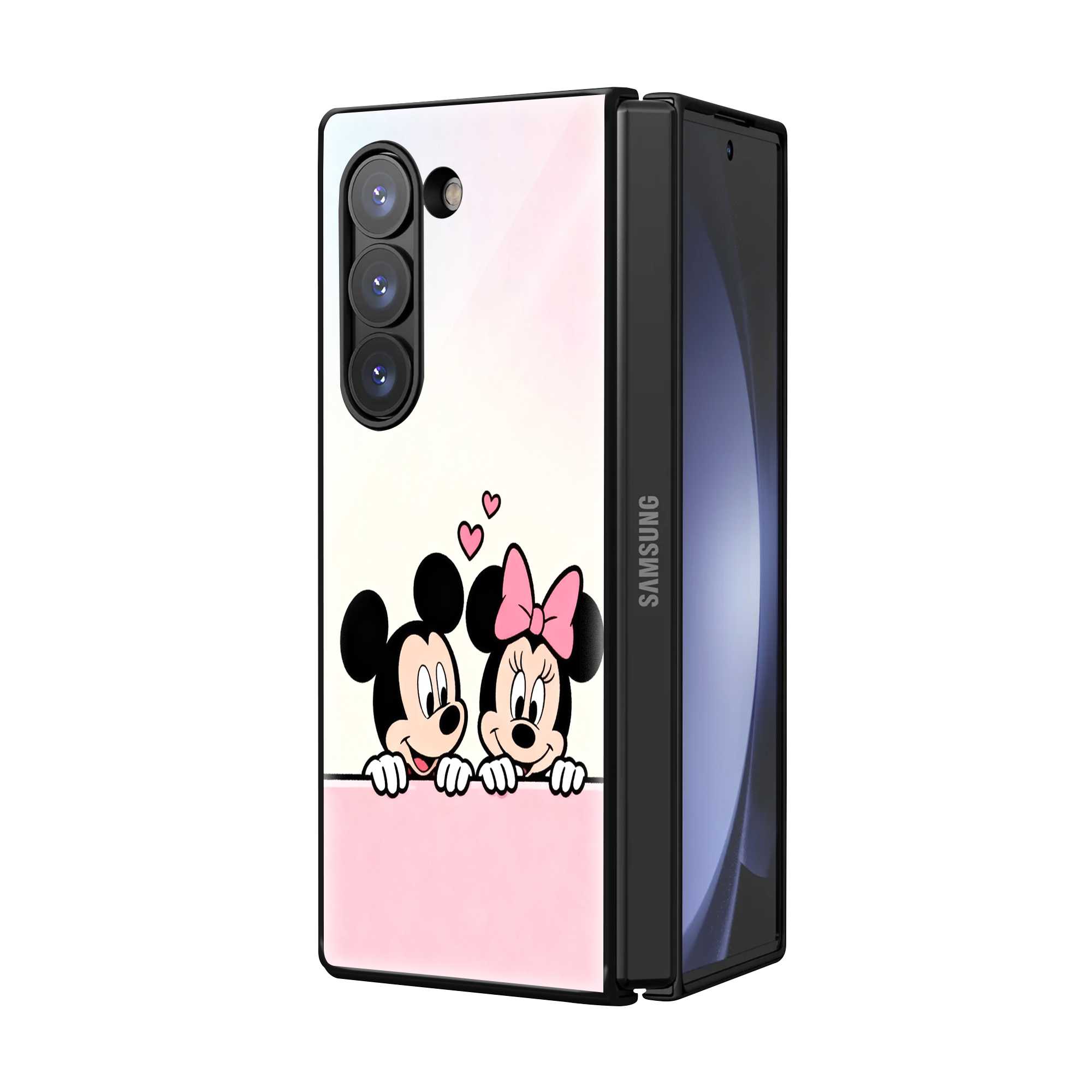 Mickey Minnie Love Samsung Z Fold Glass Case Secondary image