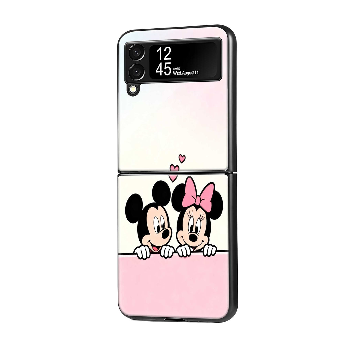 Mickey Minnie Love Samsung Z Flip Glass Case