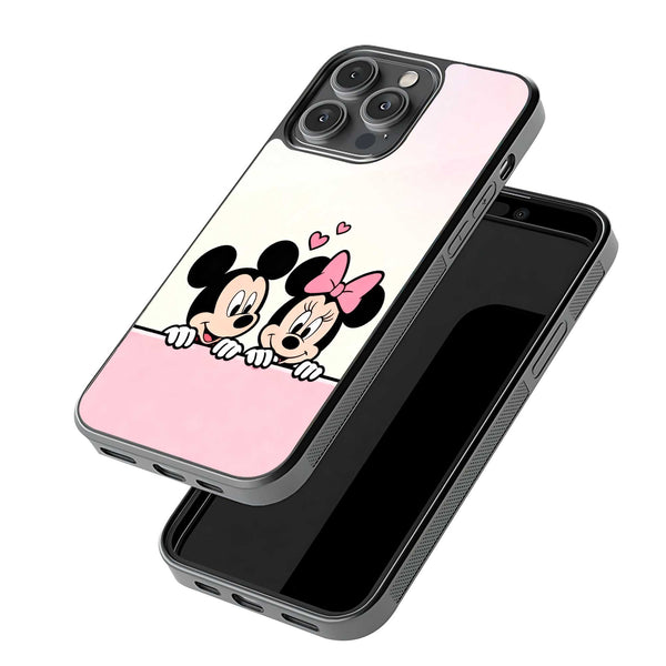 Mickey Minnie Love Glass Case