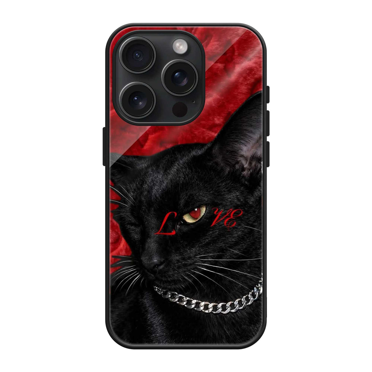 Midnight Black Cat Glass Case