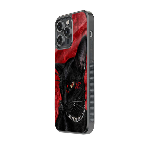 Midnight Black Cat Glass Case