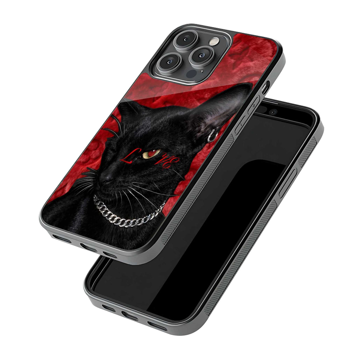 Midnight Black Cat Glass Case