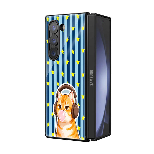 Midnight Bunny Samsung Z Fold Glass Case