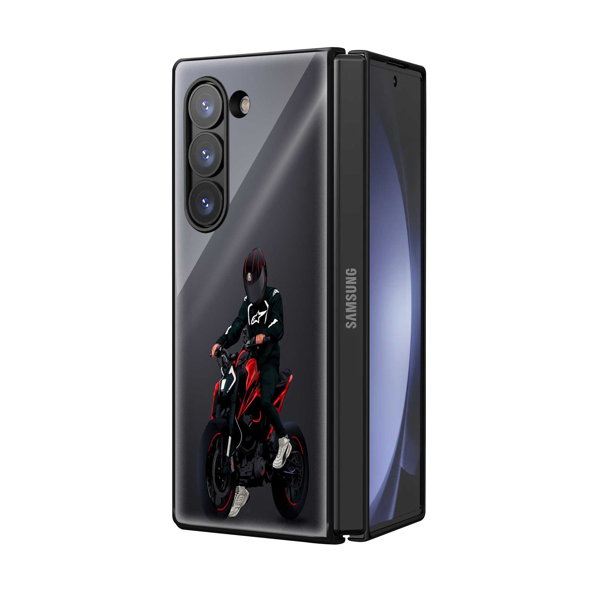 Midnight Burn Samsung Z Fold Glass Case