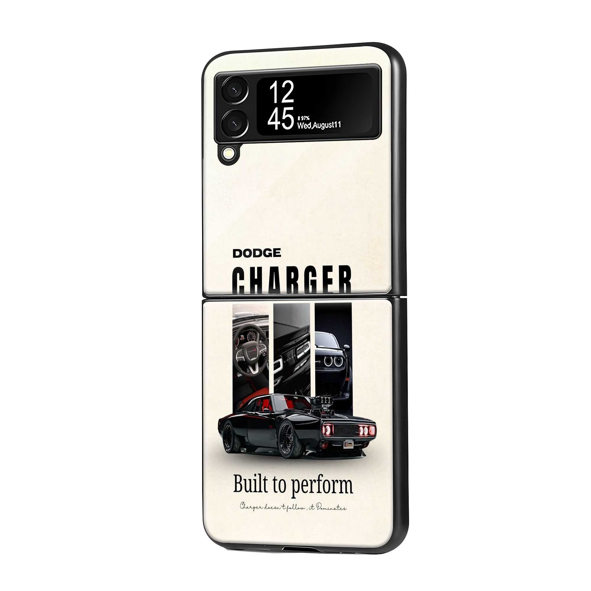 Midnight Charger Samsung Z Flip Glass Case