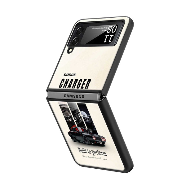 Midnight Charger Samsung Z Flip Glass Case