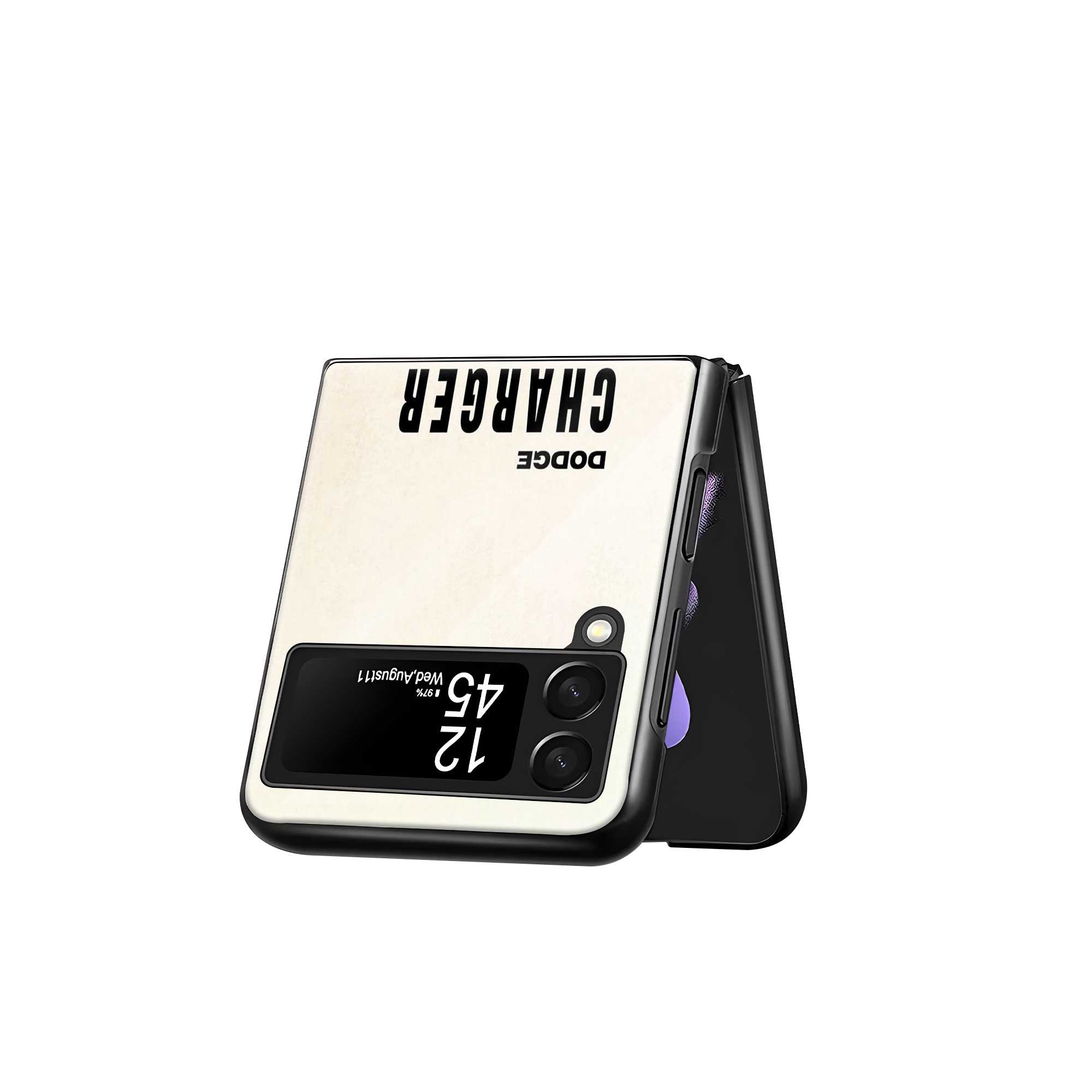 Midnight Charger Samsung Z Flip Glass Case