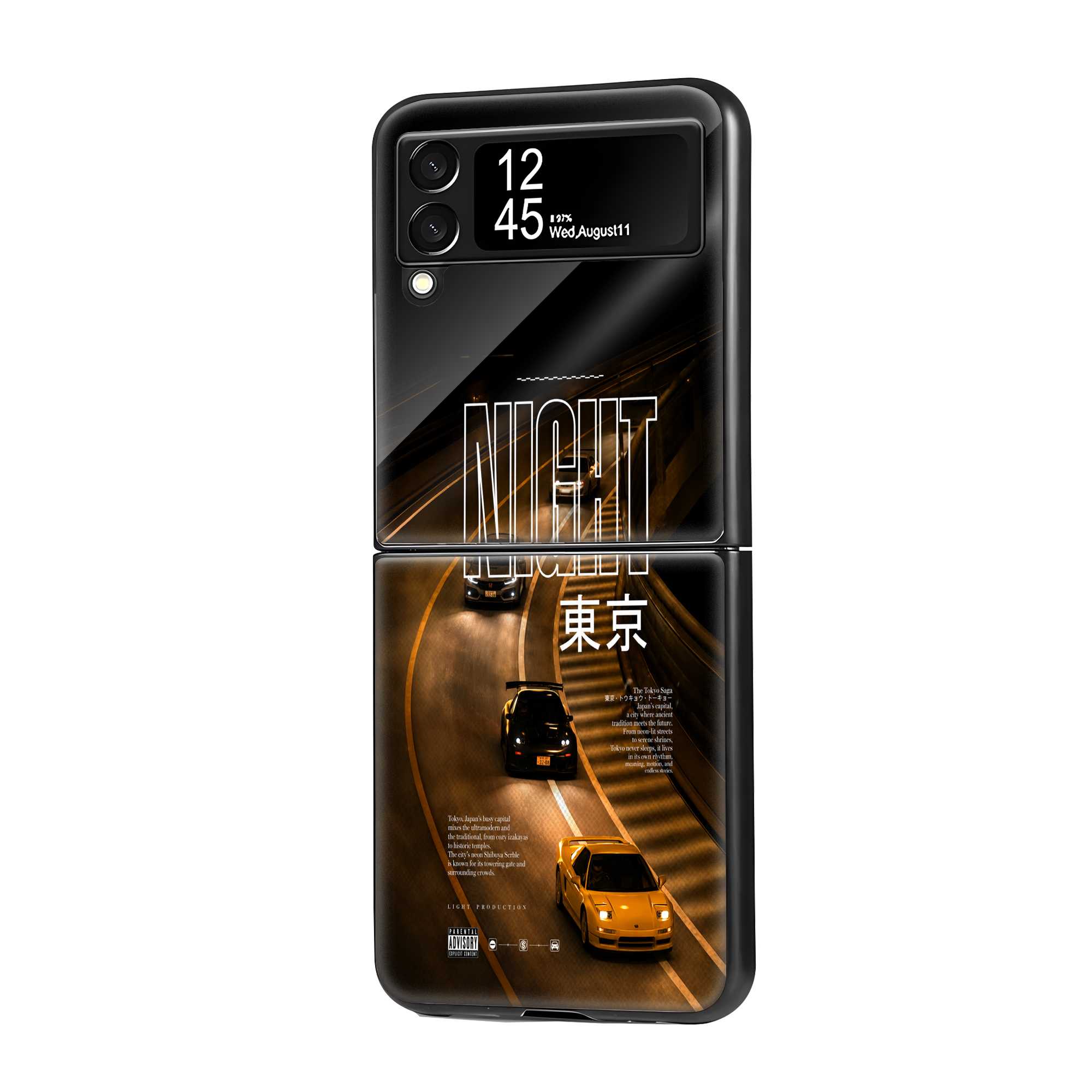 Midnight Cruise Samsung Z Flip Glass Case