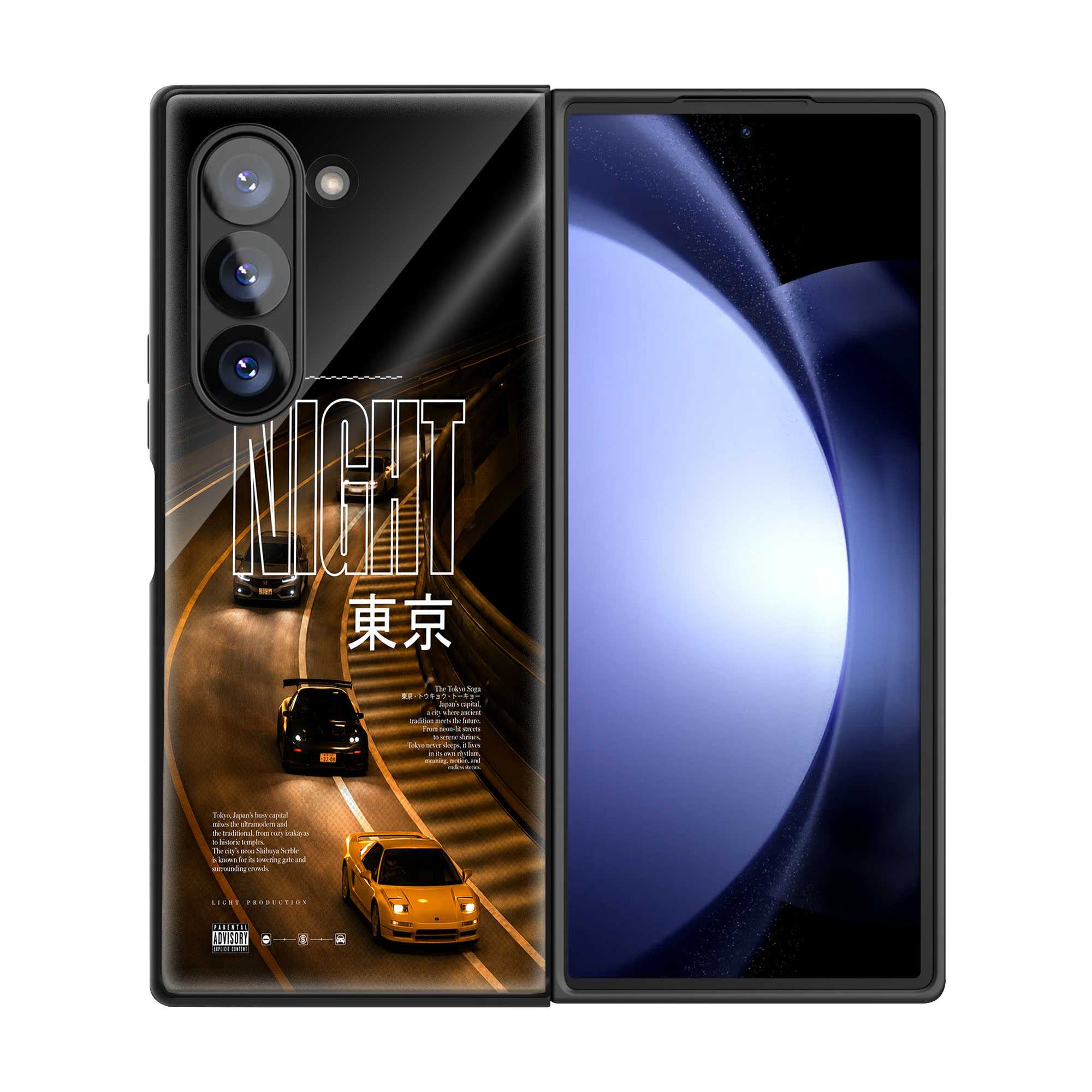 Midnight Cruise Samsung Z Fold Glass Case