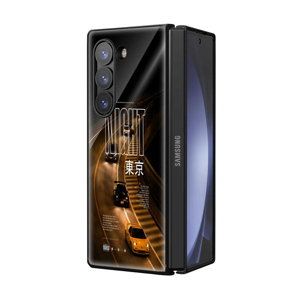 Midnight Cruise Samsung Z Fold Glass Case