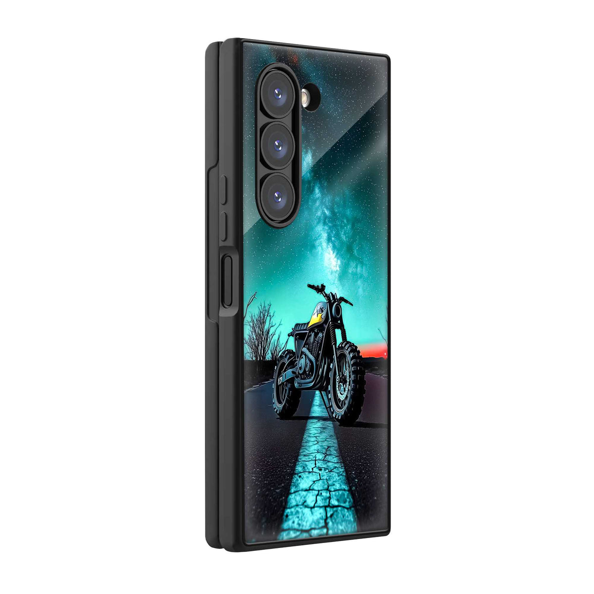 Midnight Rider Samsung Z Fold Glass Case