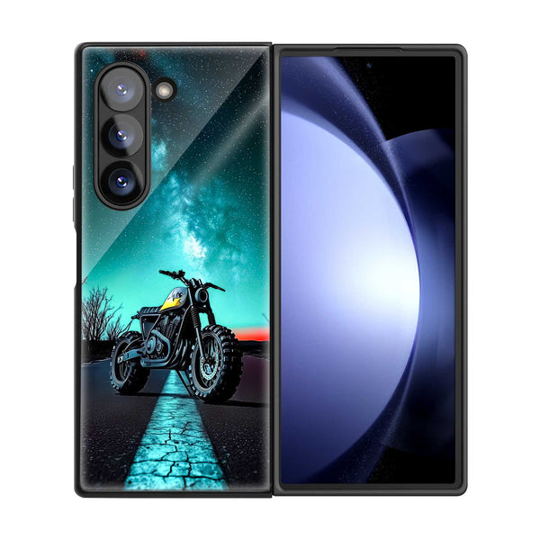 Midnight Rider Samsung Z Fold Glass Case
