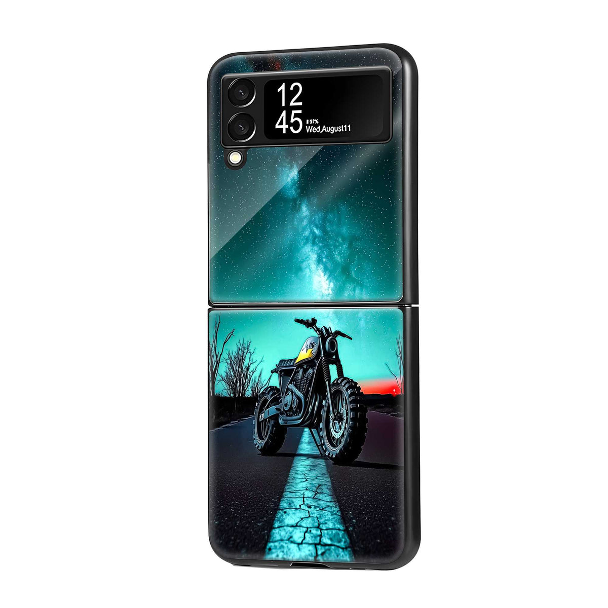 Midnight Rider Samsung Z Flip Glass Case