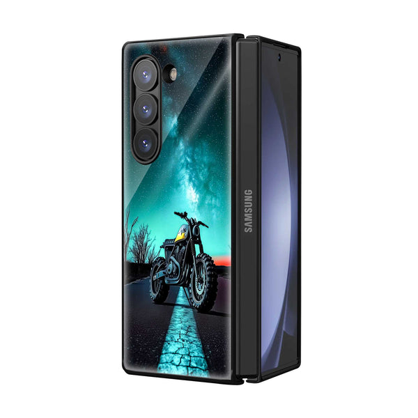 Midnight Rider Samsung Z Fold Glass Case