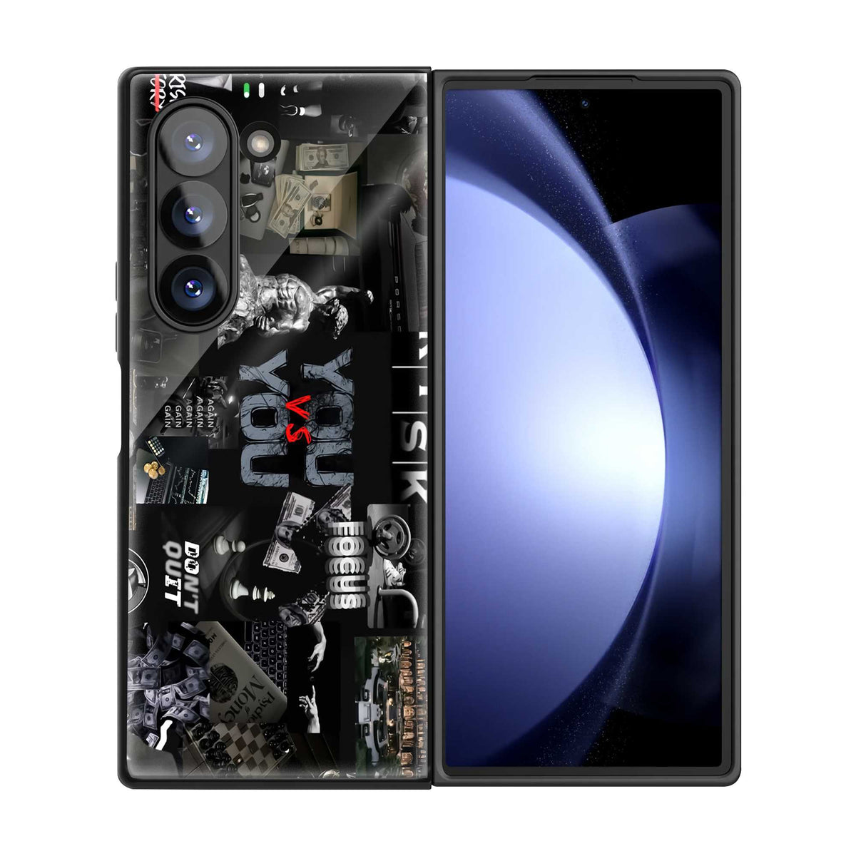 Midnight Street Collage Samsung Z Fold Glass Case