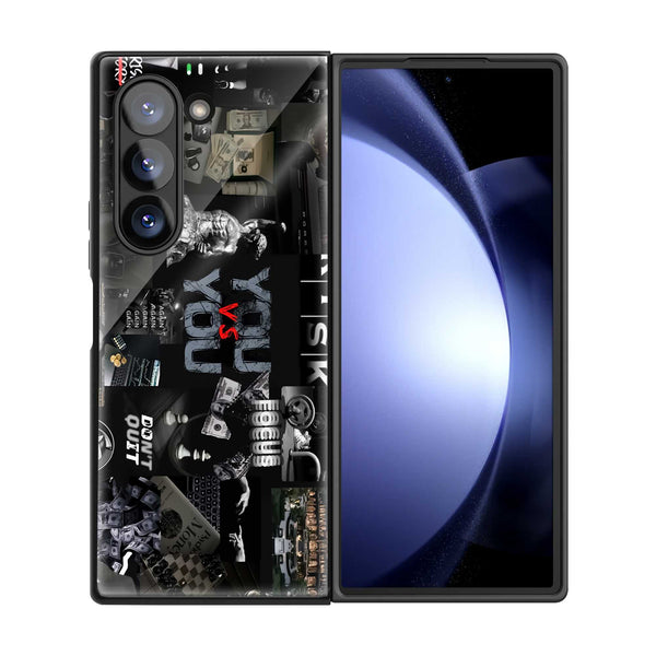 Midnight Street Collage Samsung Z Fold Glass Case