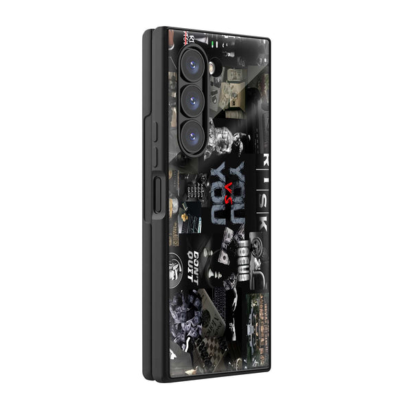 Midnight Street Collage Samsung Z Fold Glass Case