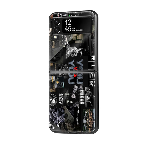 Midnight Street Collage Samsung Z Flip Glass Case