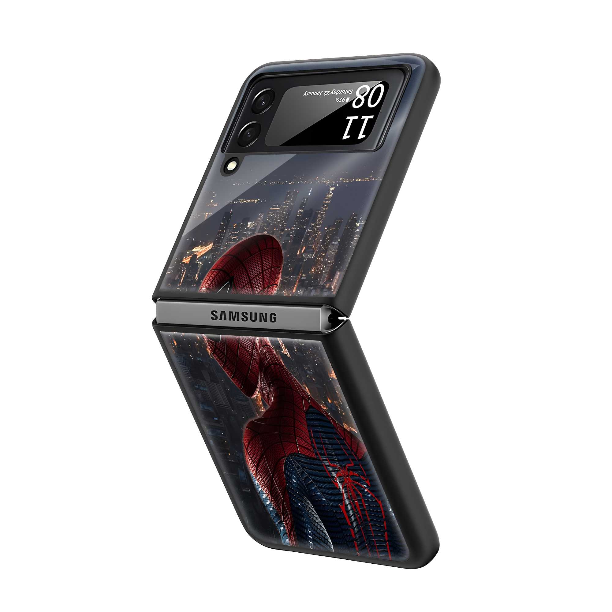 Midnight Web Samsung Z Flip Glass Case
