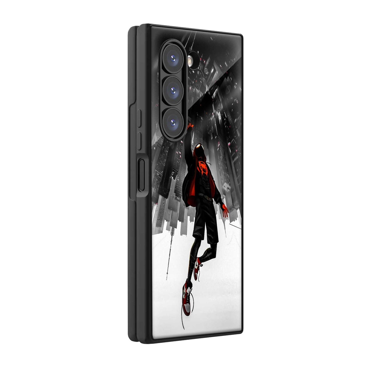 Miles Morales Leap Samsung Z Fold Glass Case
