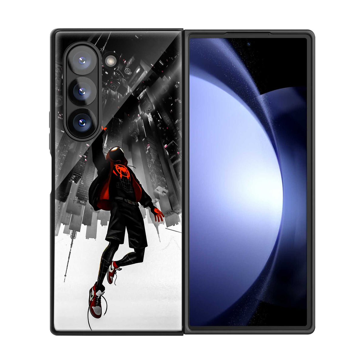Miles Morales Leap Samsung Z Fold Glass Case