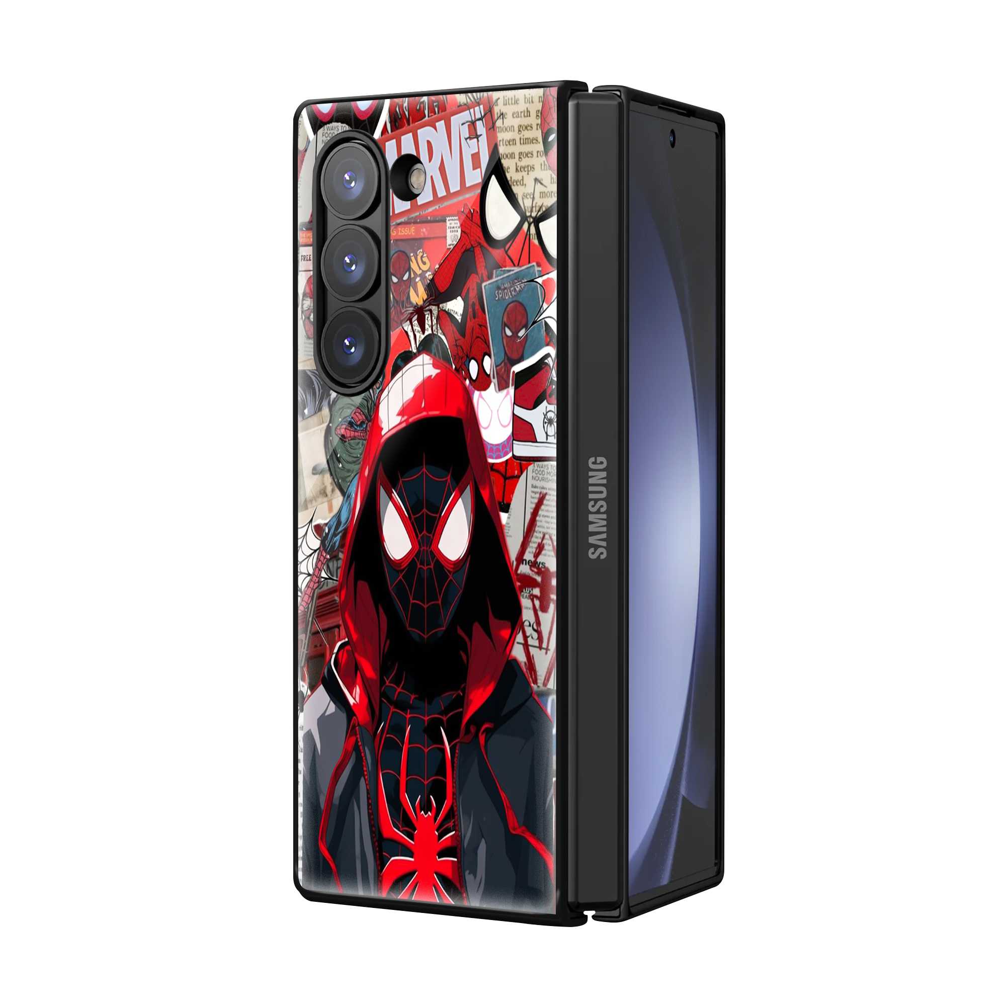 Miles Morales Street Samsung Z Fold Glass Case