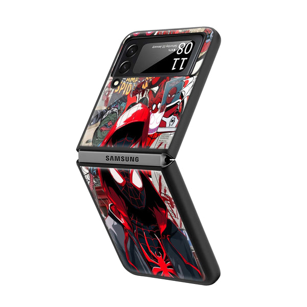 Miles Morales Street Samsung Z Flip Glass Case