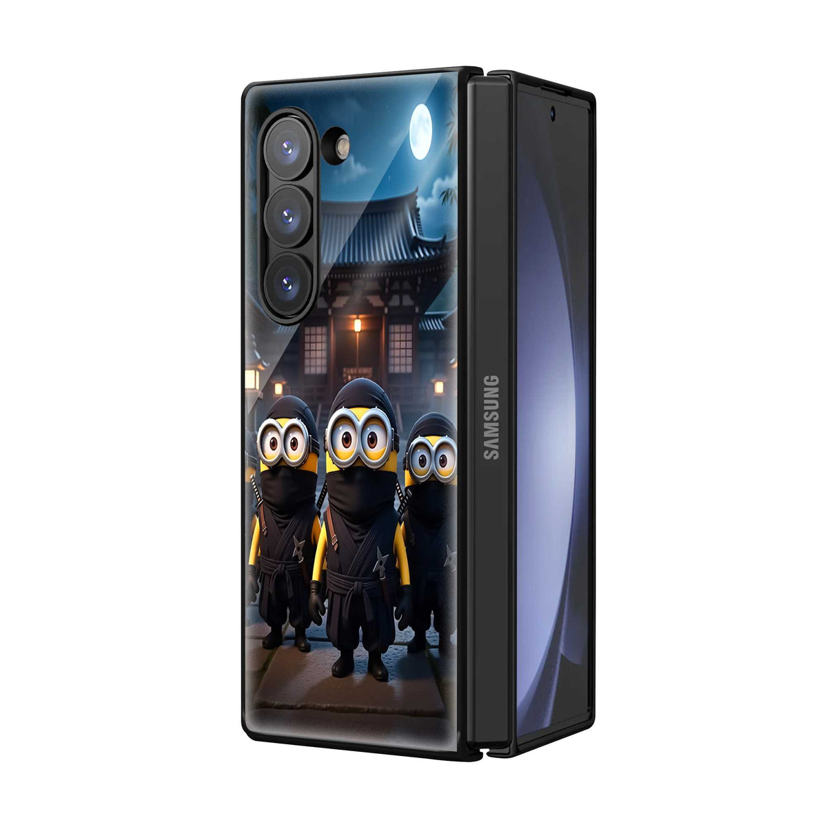 Minions Midnight Party Samsung Z Fold Glass Case
