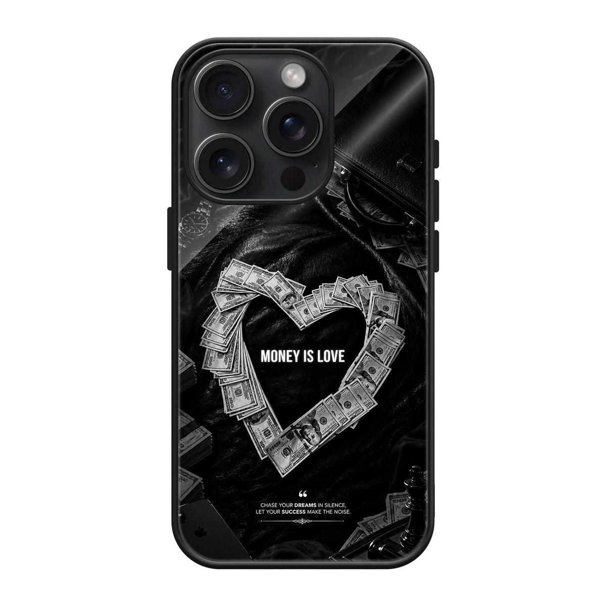 Money Is Love Glass Case