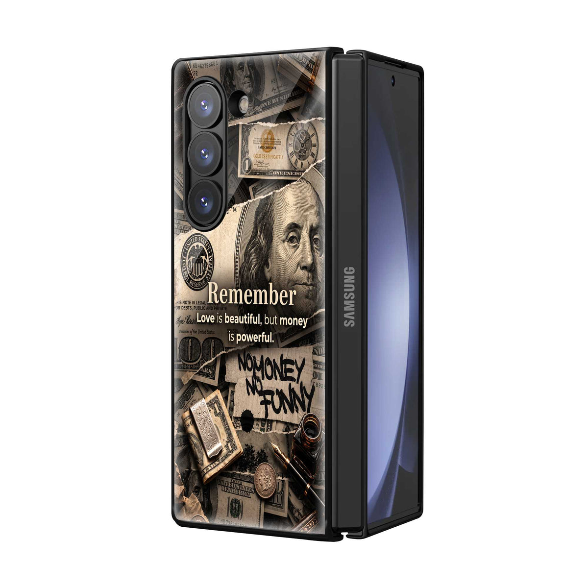 Money Power Samsung Z Fold Glass Case