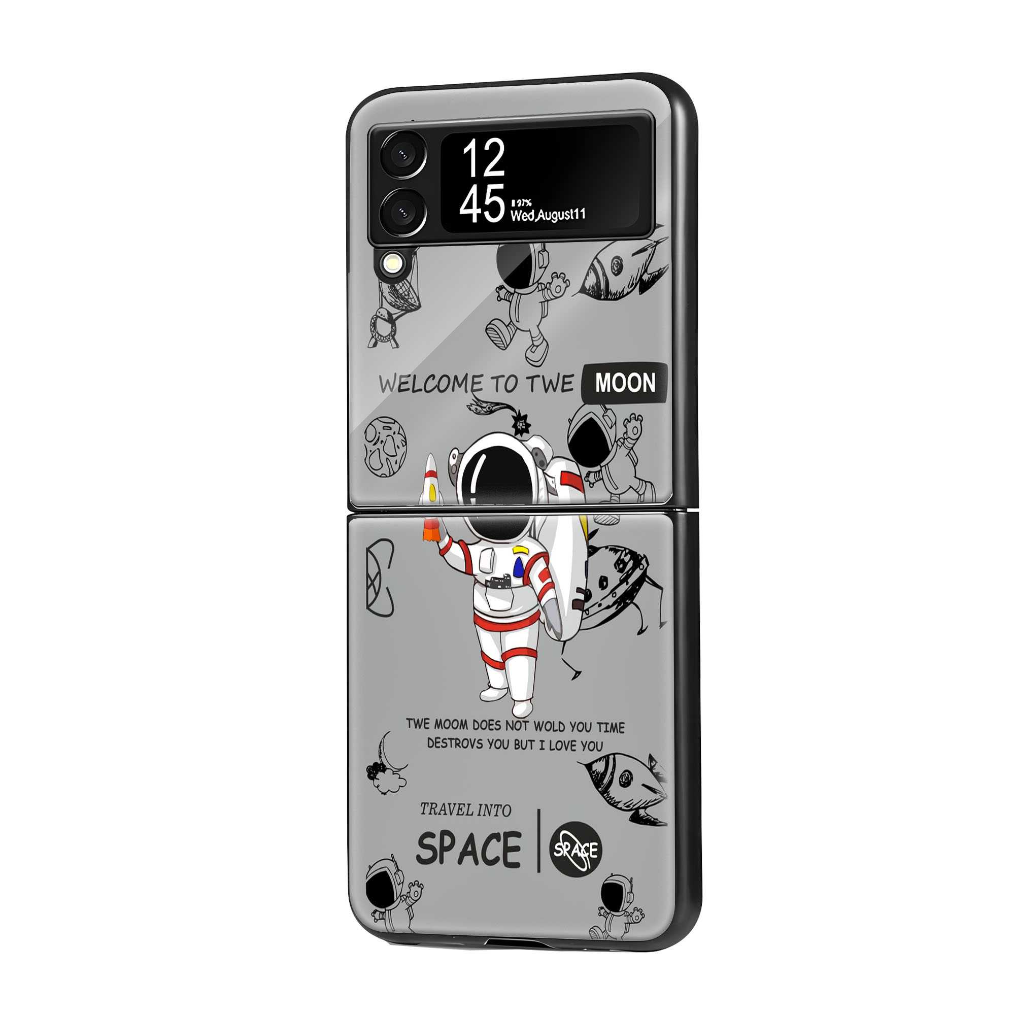 Moon Explorer Samsung Z Flip Glass Case