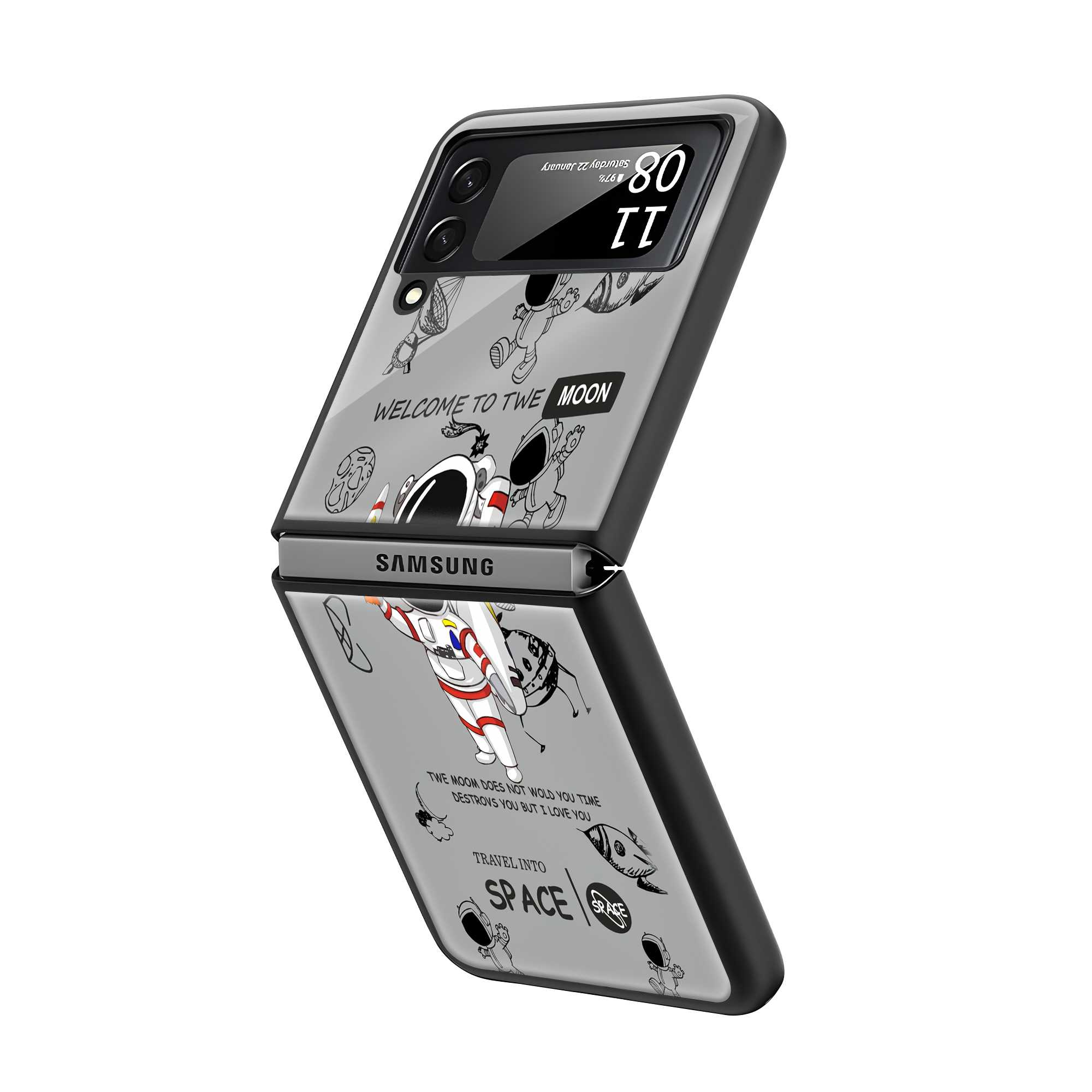 Moon Explorer Samsung Z Flip Glass Case
