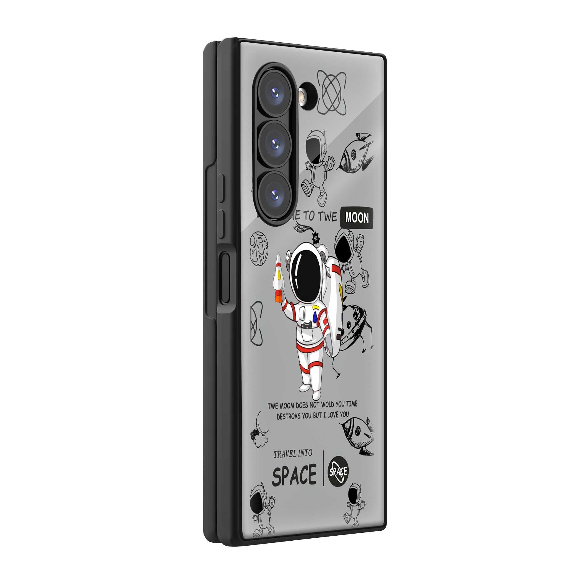 Moon Explorer Samsung Z Fold Glass Case