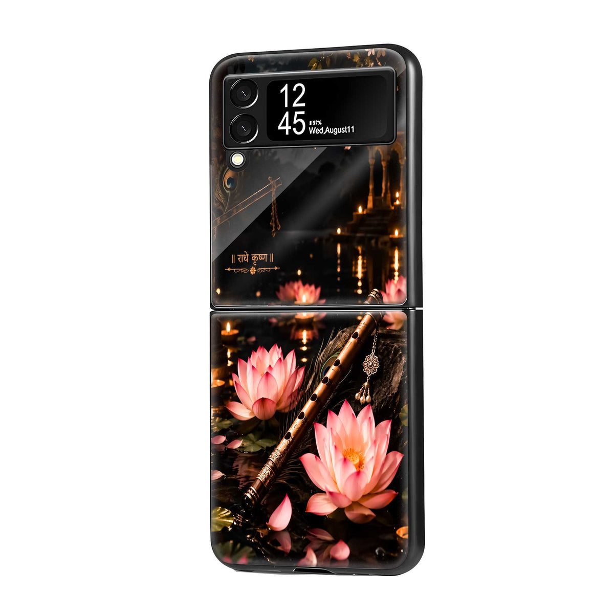 Moonlit Lotus Melody Samsung Z Flip Glass Case