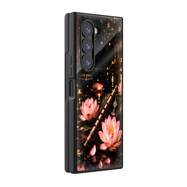 Moonlit Lotus Melody Samsung Z Fold Glass Case
