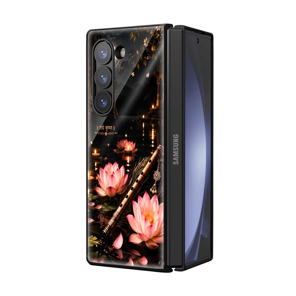 Moonlit Lotus Melody Samsung Z Fold Glass Case