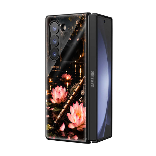 Moonlit Lotus Melody Samsung Z Fold Glass Case