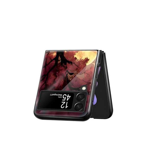 Moonlit Sakura Samsung Z Flip Glass Case