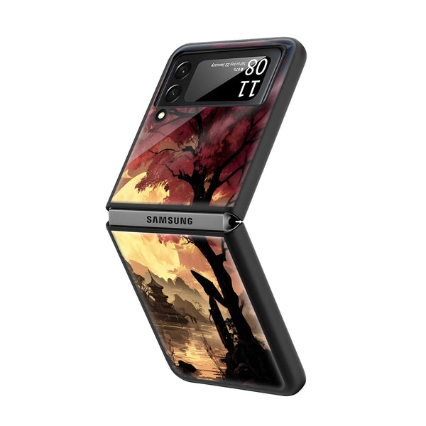 Moonlit Sakura Samsung Z Flip Glass Case