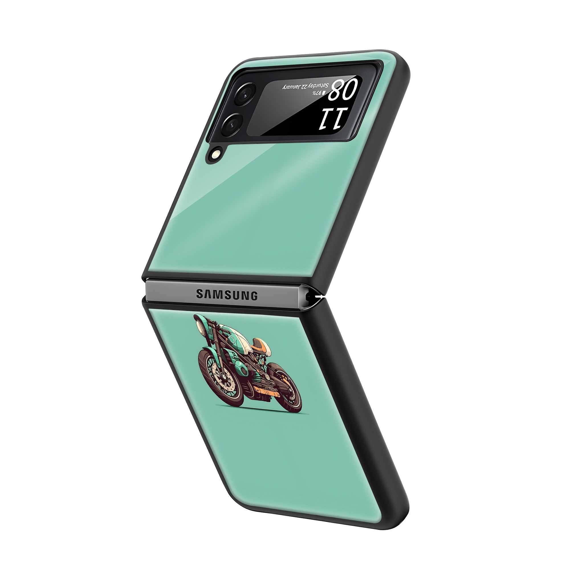 Moto Ride Samsung Z Flip Glass Case