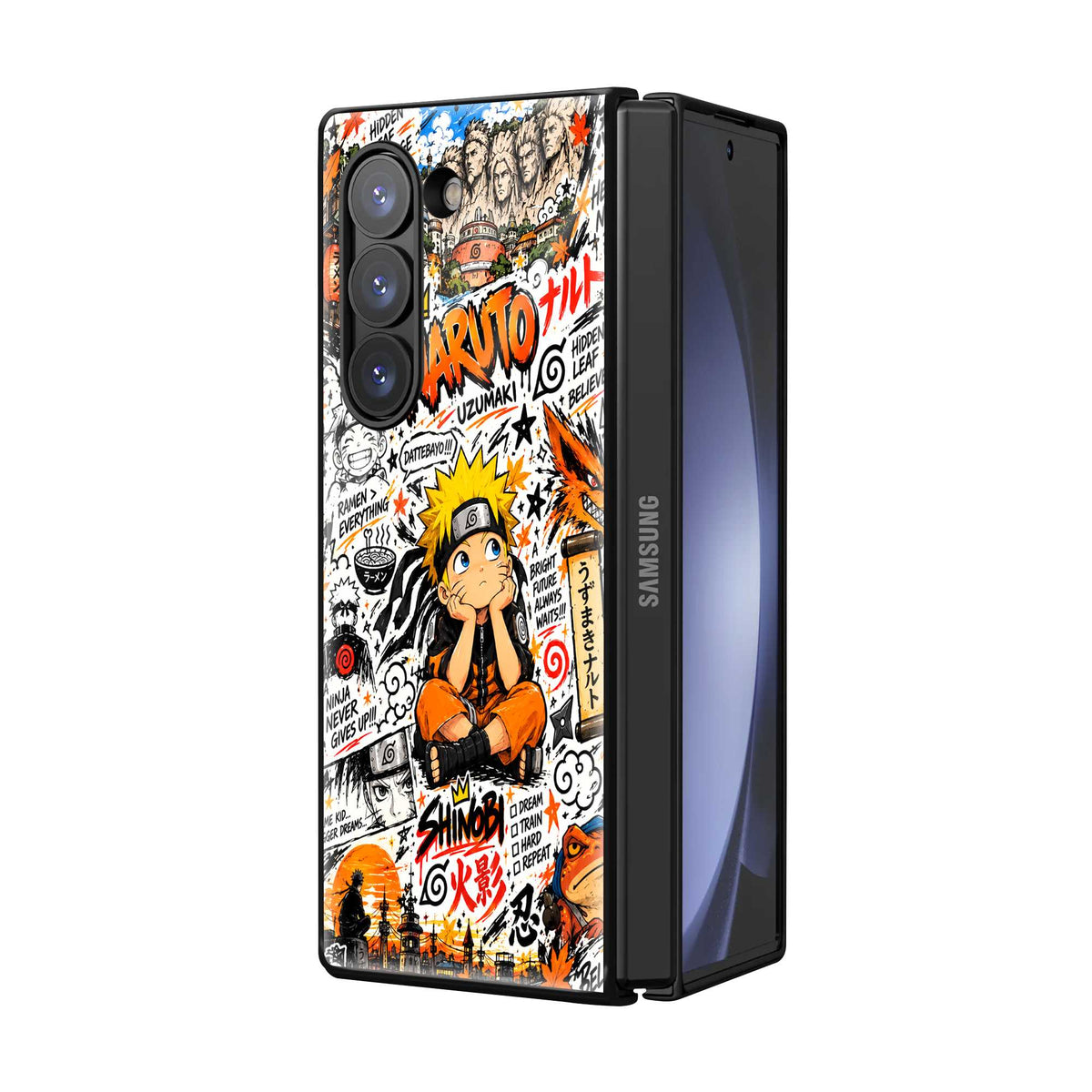 Naruto Manga Vibes Samsung Z Fold Glass Case